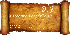 Dianiska Fabrícius névjegykártya